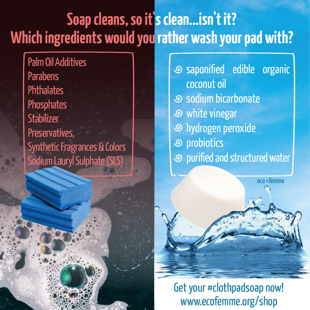 comparison graphic of organic and non-organic soaps